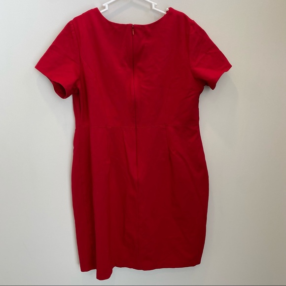 Talbots Woman Petites size 16WP Red Dress short sleeves zippered back - Picture 3 of 6